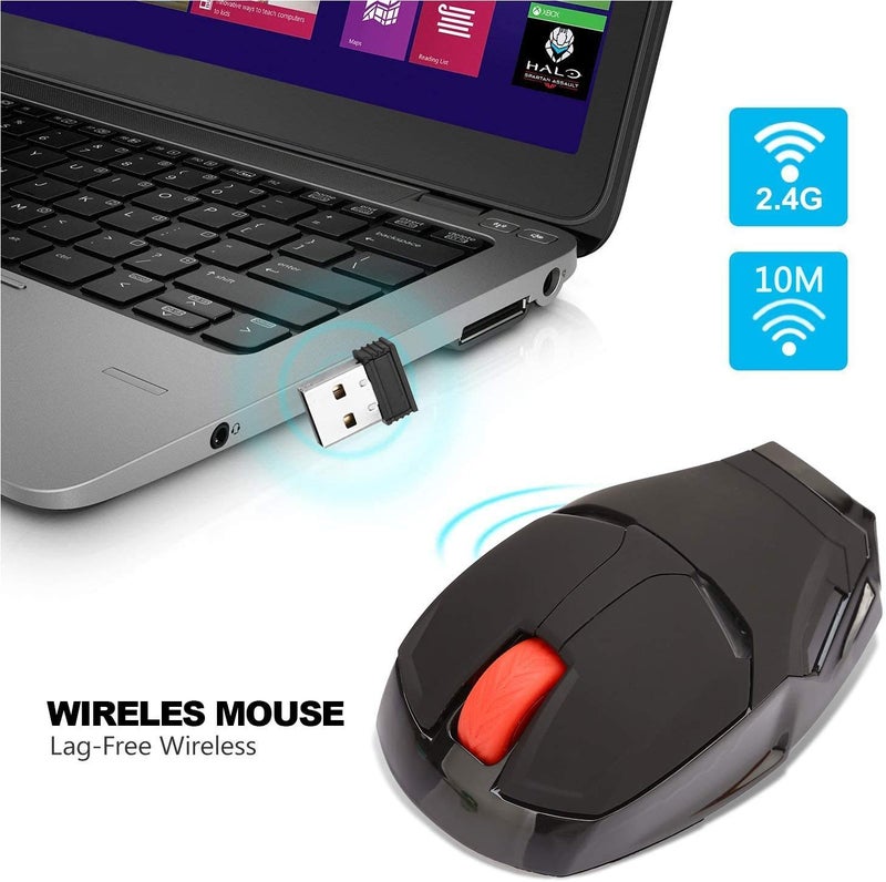 Mikayoo Ergonomic Wireless Mouse, Cool Mice 2.4G Portable Mobile Computer Mouse with USB Nano Receiver for Notebook, PC, Laptop, Computer, MacBook, Responds up to 50 ft - Image 4